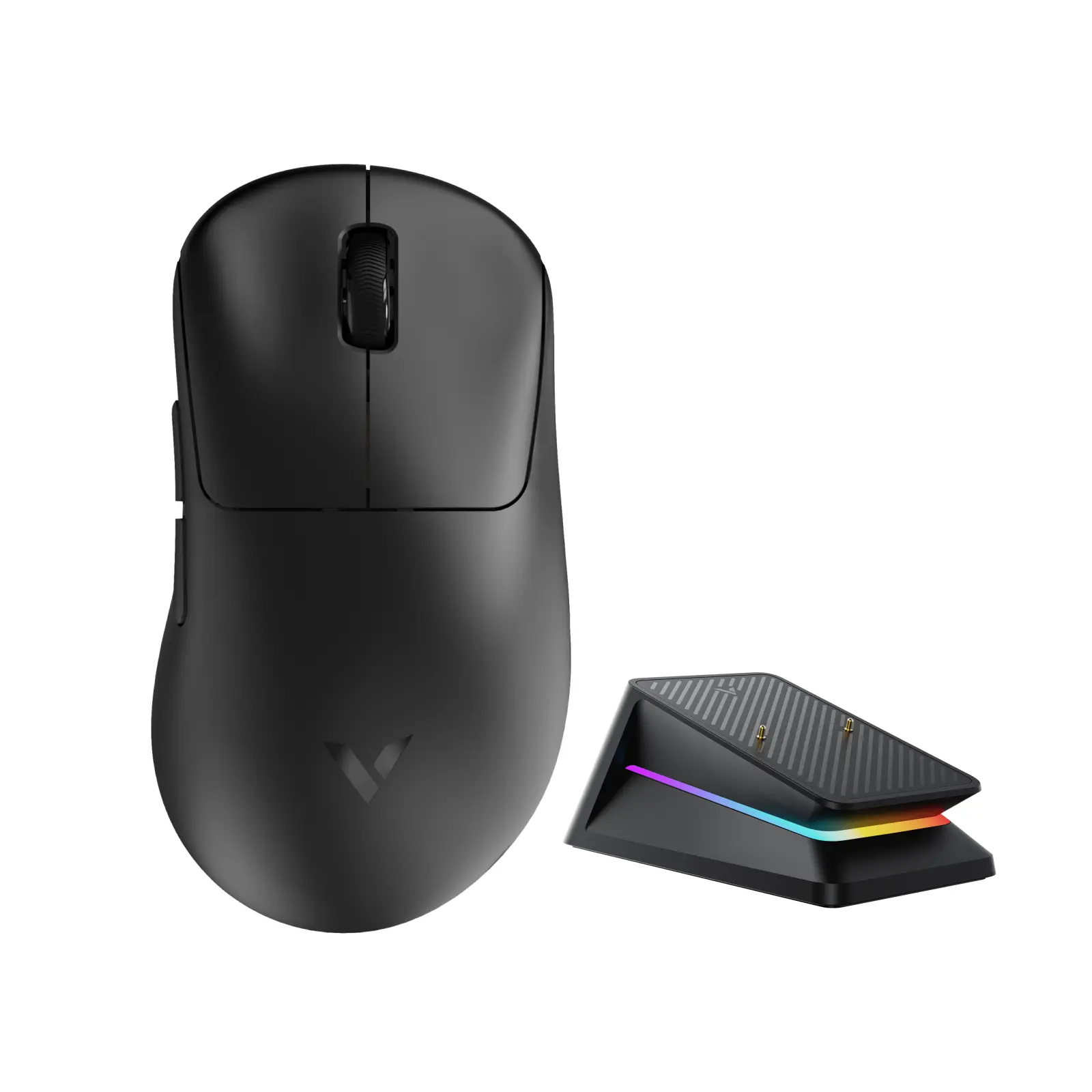 Rapoo VT3S Gen-2 Wireless Gaming Mouse with P5 RGB Mouse Charging Dock - True 8K Wireless Polling Rate, 49g Lightweight, 750H Max Battery, Nordic nRF54L15 MCU, 100M Mechanical Switch, 8 Programmable Buttons, Macro Enabled for Windows MAC PC