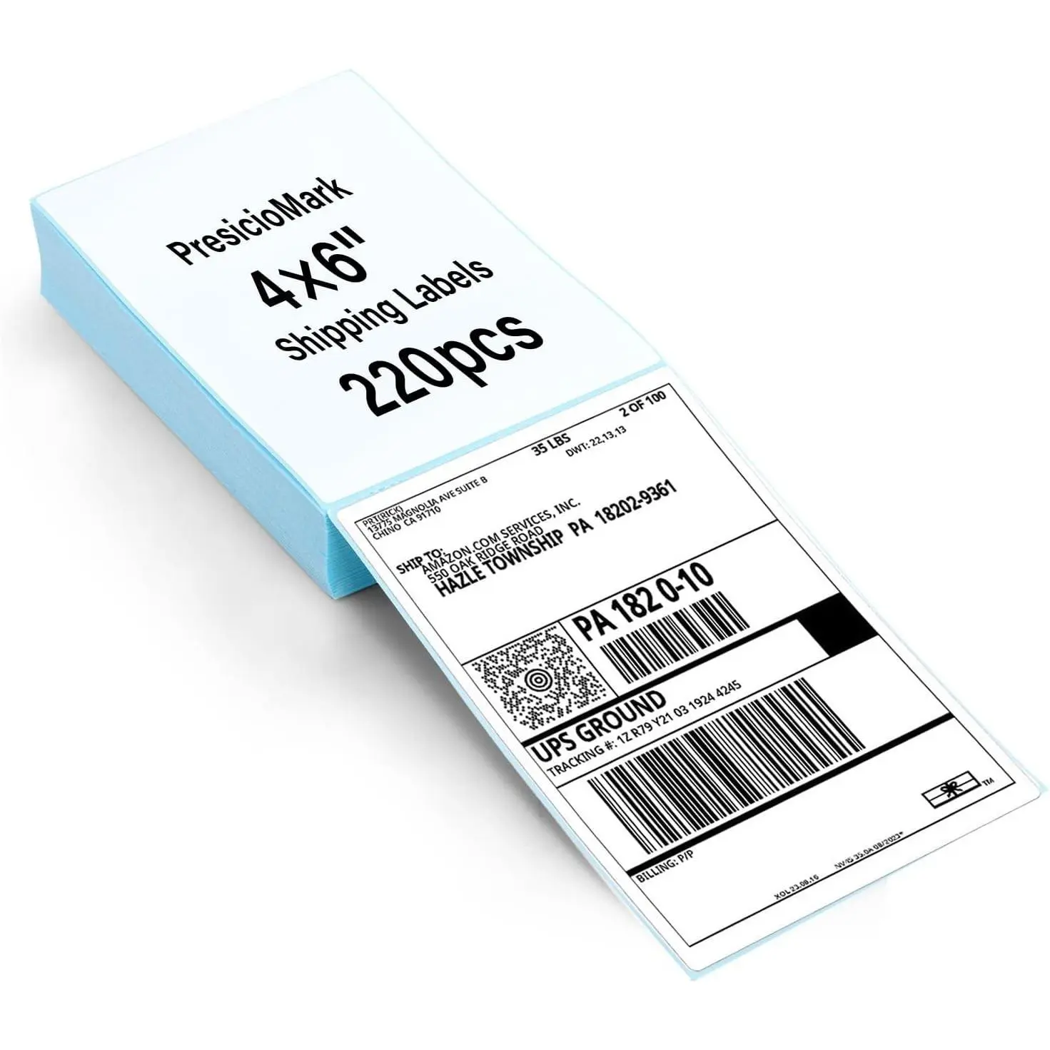 220 Fanfold 4"x6" Direct Thermal Shipping Labels,Commercial Grade Permanent Adhesive Fanfold Mailing Postage Label Paper for Thermal Printers and Packages