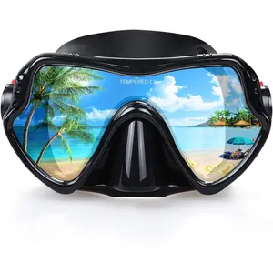 Adult Diving Mask Scuba Snorkel Mask with Tempered Glass Lens Professional Freediving Mask for Men Women Liquid  Seal Anti-Fog Wide View Dive Mask for Underwater Swimming  loration