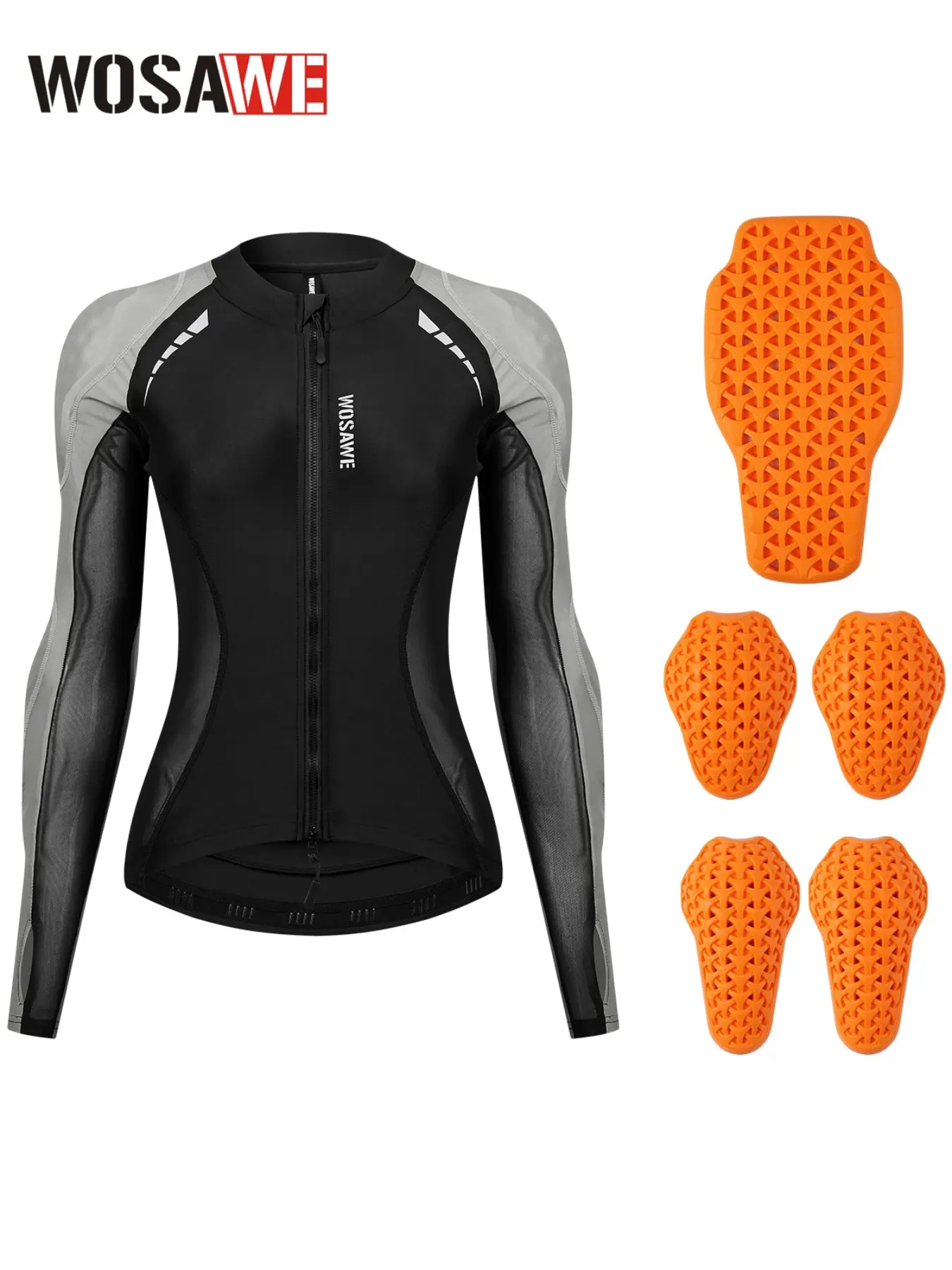 Wosawe Women's Motorcycle Riding Airflow Suit, Multi Reflective Elements, Four-Season Shaping Soft Jacket, Slim Fit Knight Costume, Comfortable and Stylish