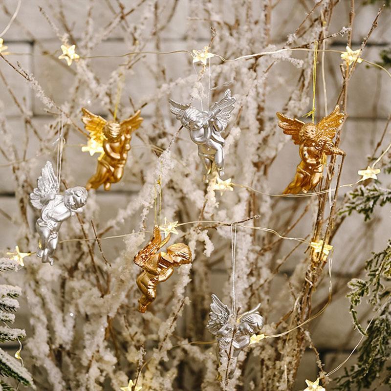 6Pcs Christmas Angel Ornaments Christmas Tree Decorations Hanging Pendant Angels Xmas Hanging Decors For Home DIY Party