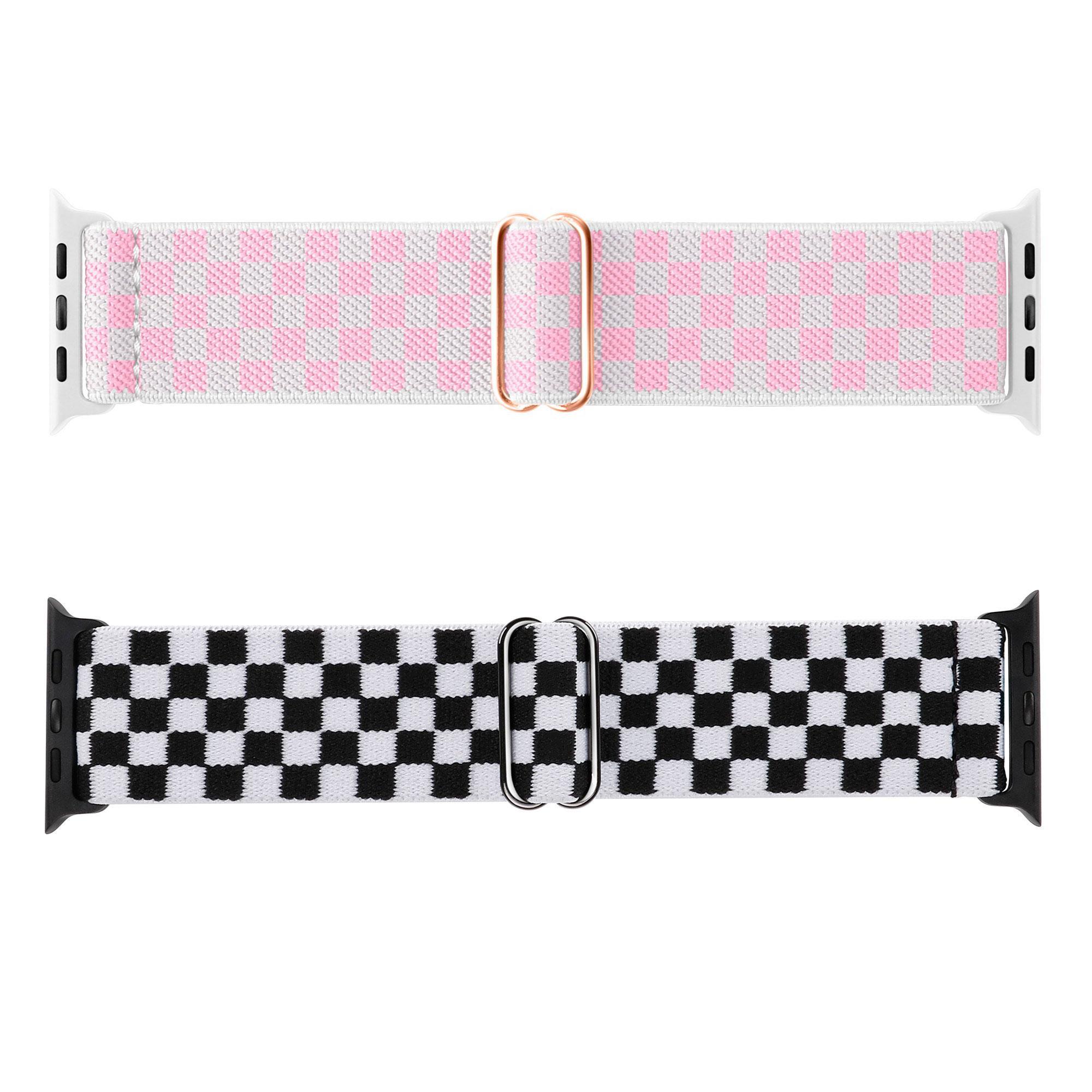 Stretchy Watch Band, 2 Counts/set Braided Nylon Watch Band for Apple Watch SE/iWatch Ultra/Ultra 2 Series 9 8 7 6 5 4 3 2 1 Smart Watch Straps
