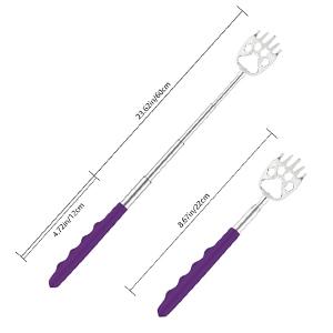 6 count Telescoping Back Scratcher - Bear Claw Back Scratchers - Portable Extendable Backscratcher with Rubber Handles in Black, Blue, Green, Purple, Red, Pink Color