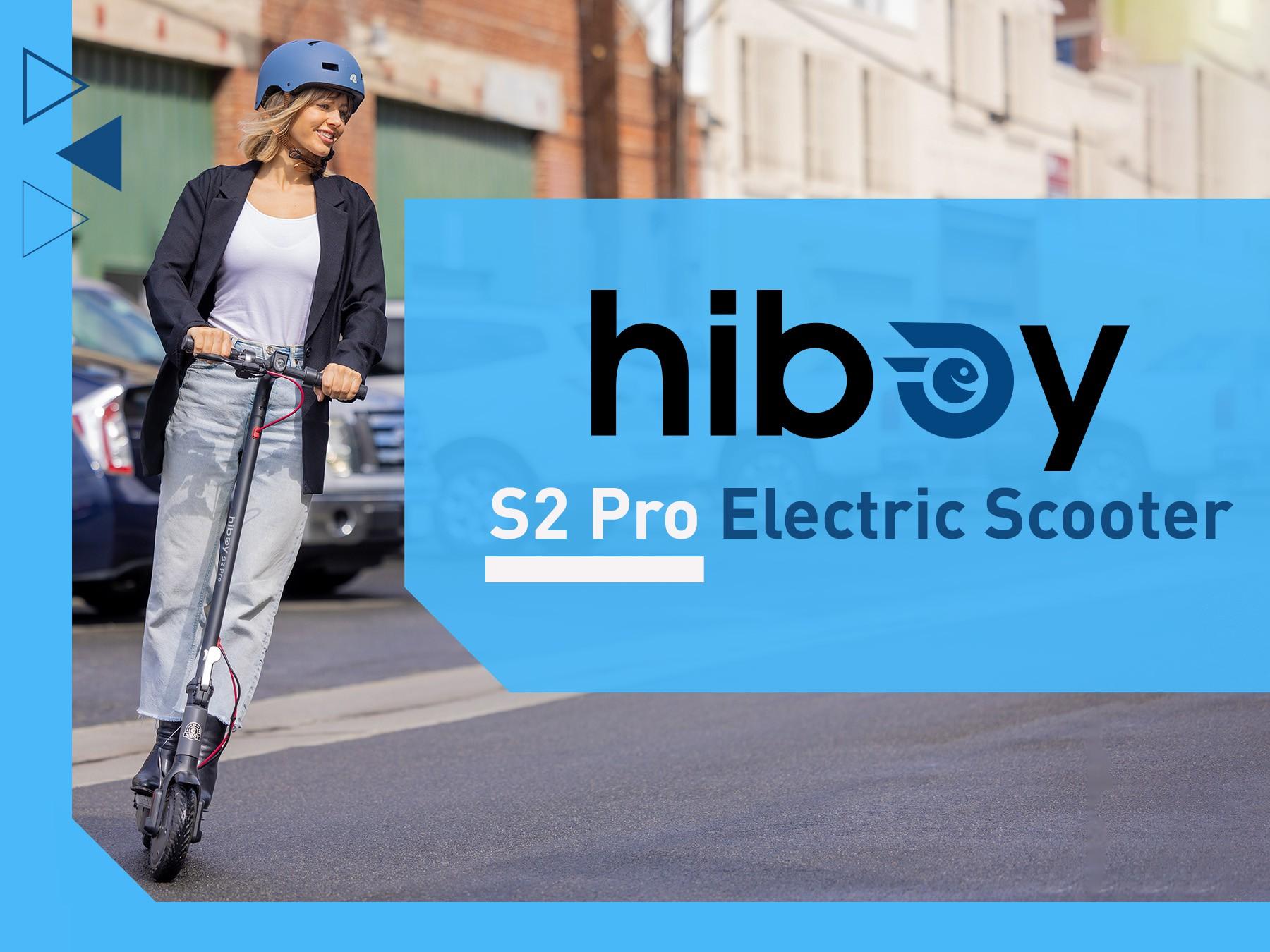 Hiboy S2 Pro Electric Scooter,UL 2271 Certified，10" Solid Tires, 25 Miles Range, 500W Motor & 19 MPH Portable Folding Commuting Electric Scooter for Adults with Double Braking System and App Rear suspensions LED headlight + sidelight + taillight