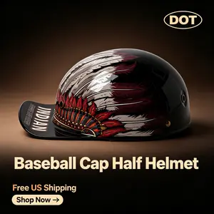 2026 New Lightweight Motorcycle Half Helmet, Harley Cruiser Dedicated Protective Helmet, Unisex Motorbike Helmet for Men and Women