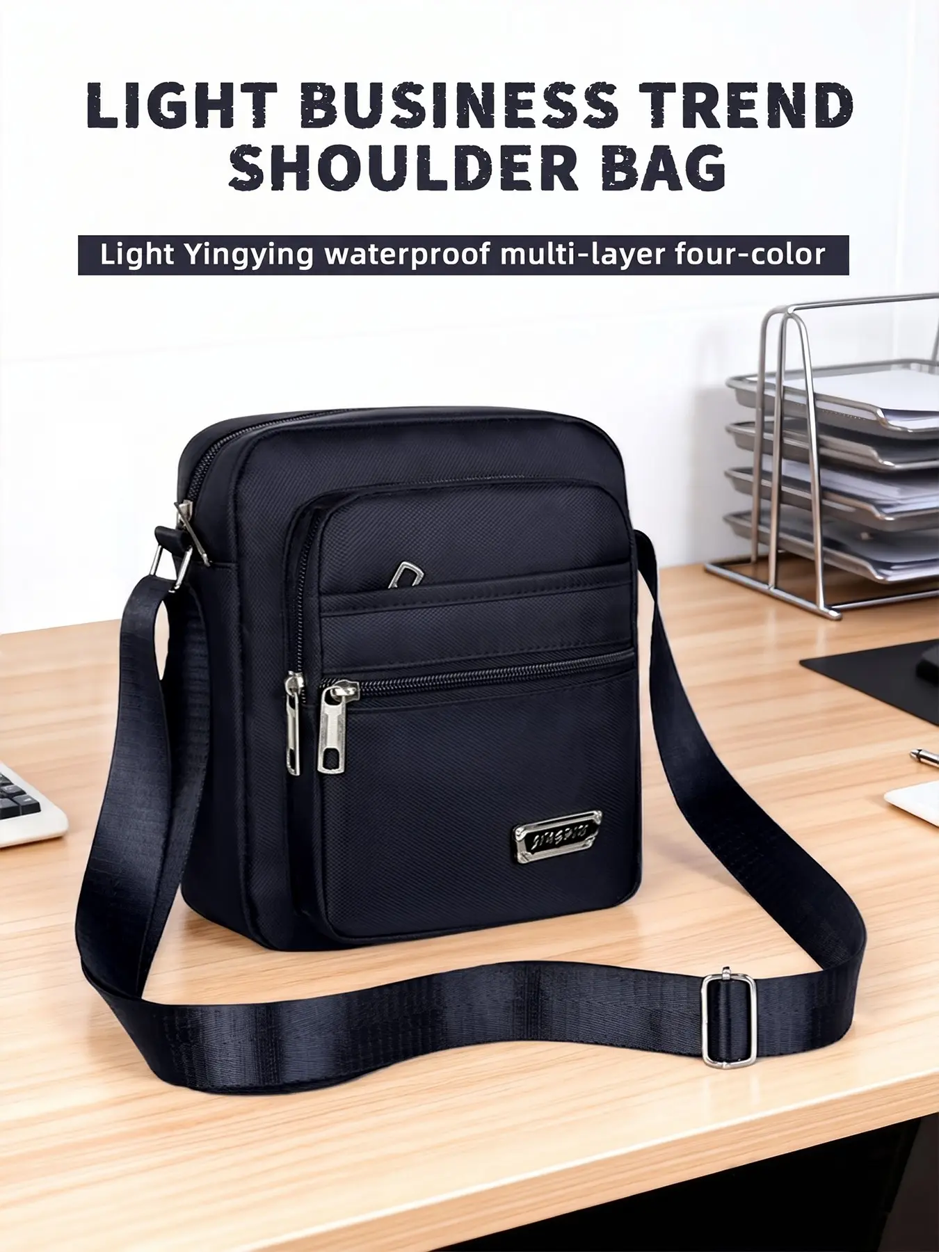 Men's Crossbody Bag, Zippered Sling Bag, Shoulder Messenger Bag, Casual Crossbody Bags, Multifunctional Compartments, Compact Design, Lightweight Crossbody Bags, Adjustable Straps, for Party, Travel, Daily Use, Business