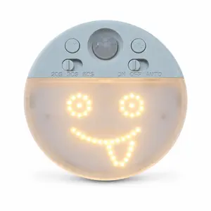 Happy Mood Night Light, Emoji Style, Motion Sensor Switch, Stress Relief Lamp for Family, Rechargeable Battery, Fun and Relaxing