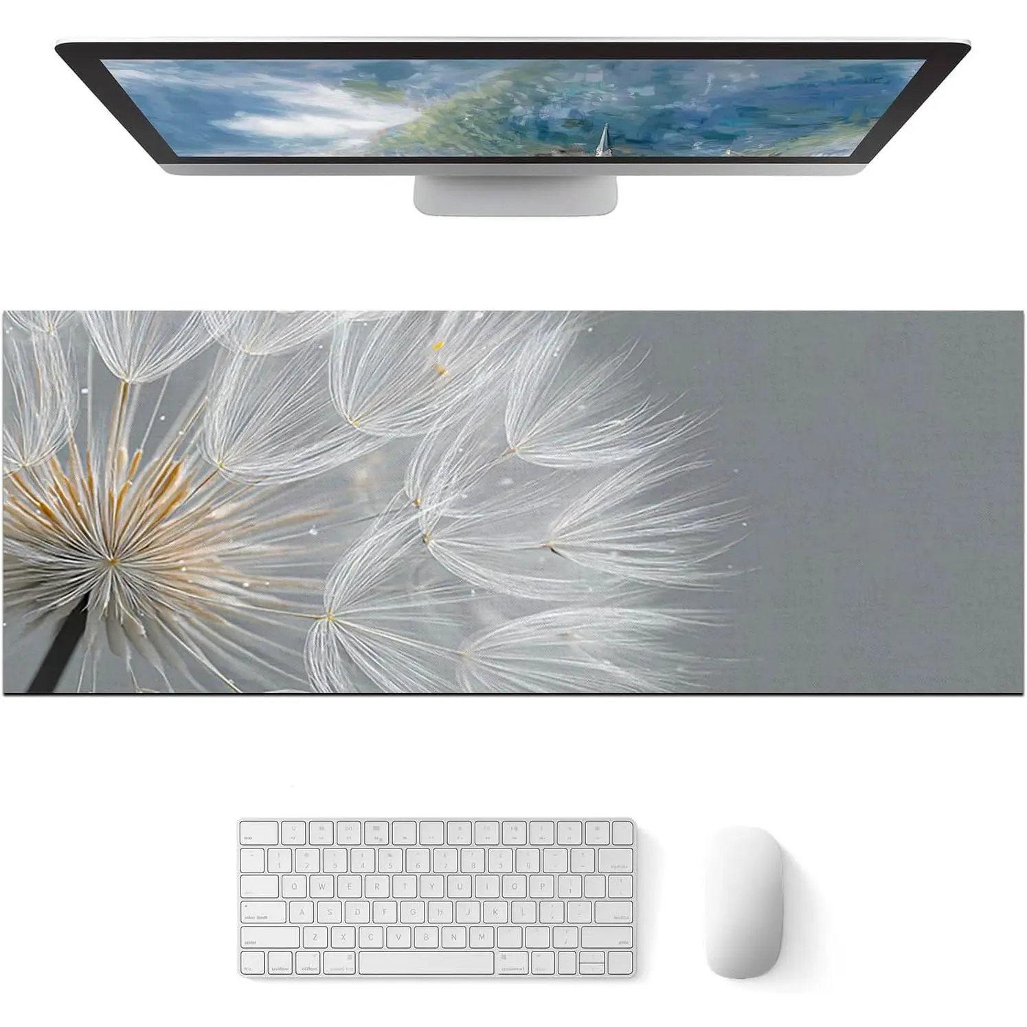 Large Mouse Pad  Mousepad  Keyboard Desktop Mat Diatomite  Mouse Pad for Home and Office Desk Accessories with Minimal Dandelion Seed Close-Up Artwork Diatomite