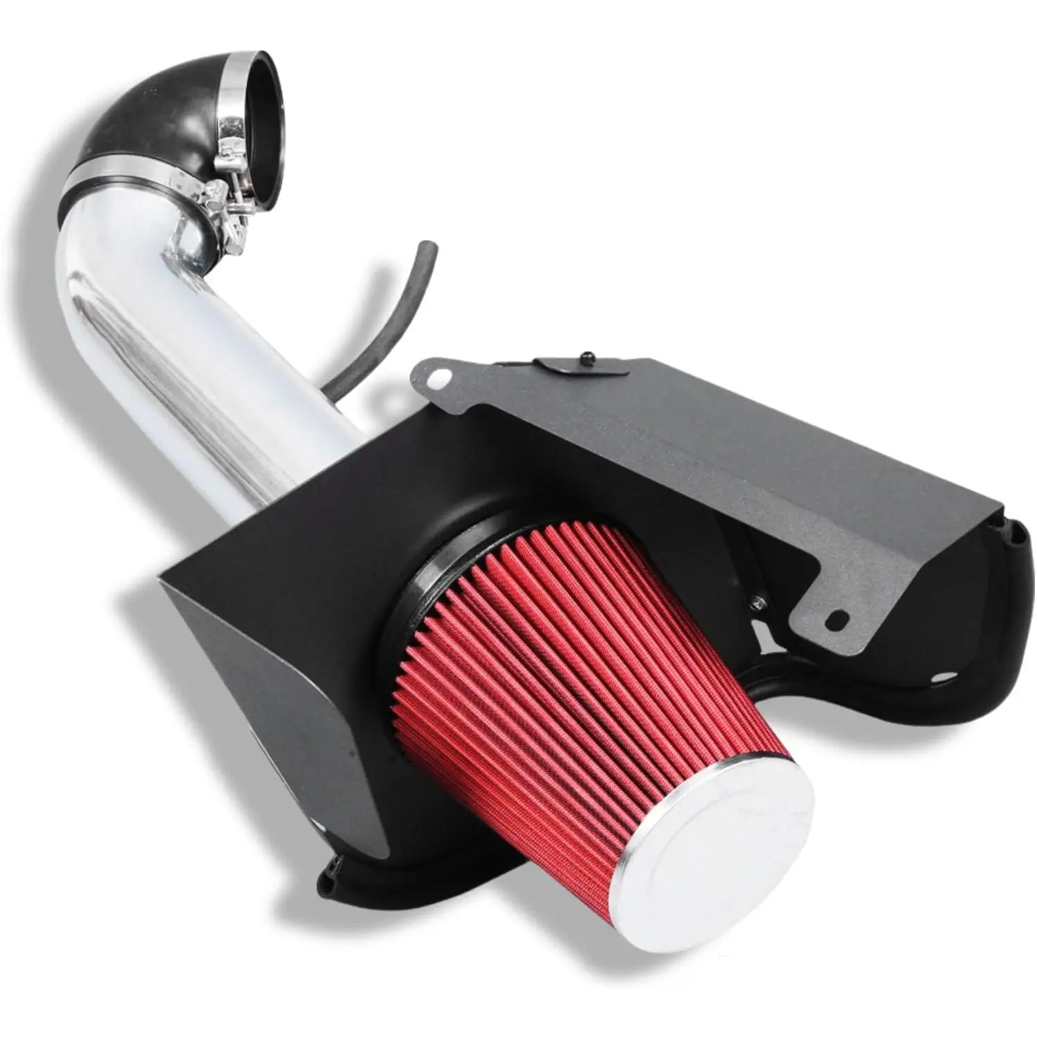 09-14 GMC Chevrolet Cadillac V8 4.8L / 5.3L / 6.0L / 6.2L, 4" Intake Pipe With Air Filter, Black