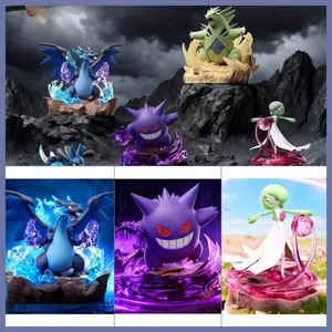 Official Pokémon "Full Power Battle" Series Mini LED Diorama Figure Collection Model Gift sealed with Mega Charizard X Gengar Tyranitar Metagross Lucario Gardevoir HOLLYBOX