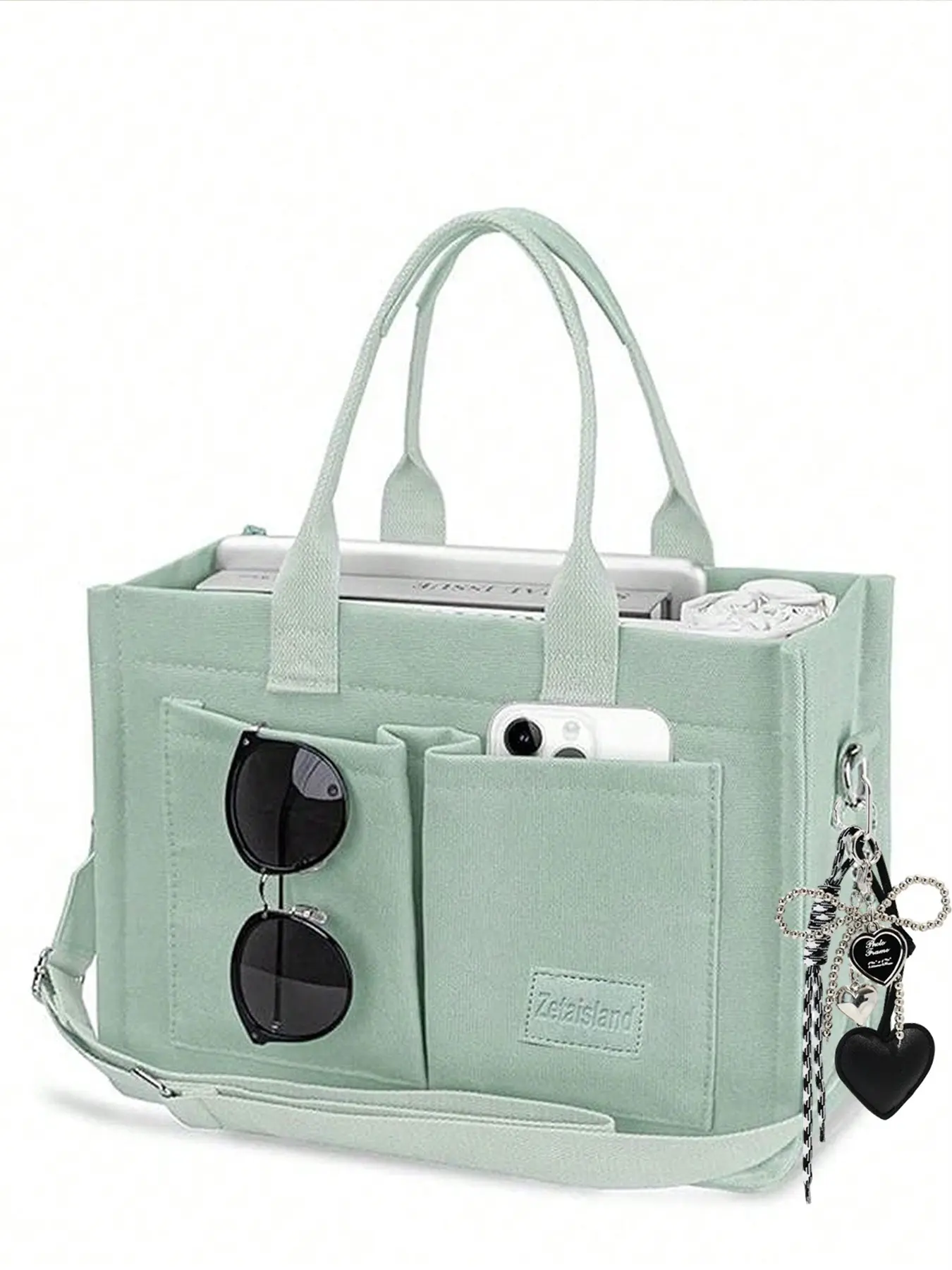 Gentle and minimalist style practical texture tote bag, multi back large capacity casual and relaxed one shoulder handbag, multi compartment pocket design, suitable for commuting to and from work, friend gatherings, Casual commuter bag, Casual bags