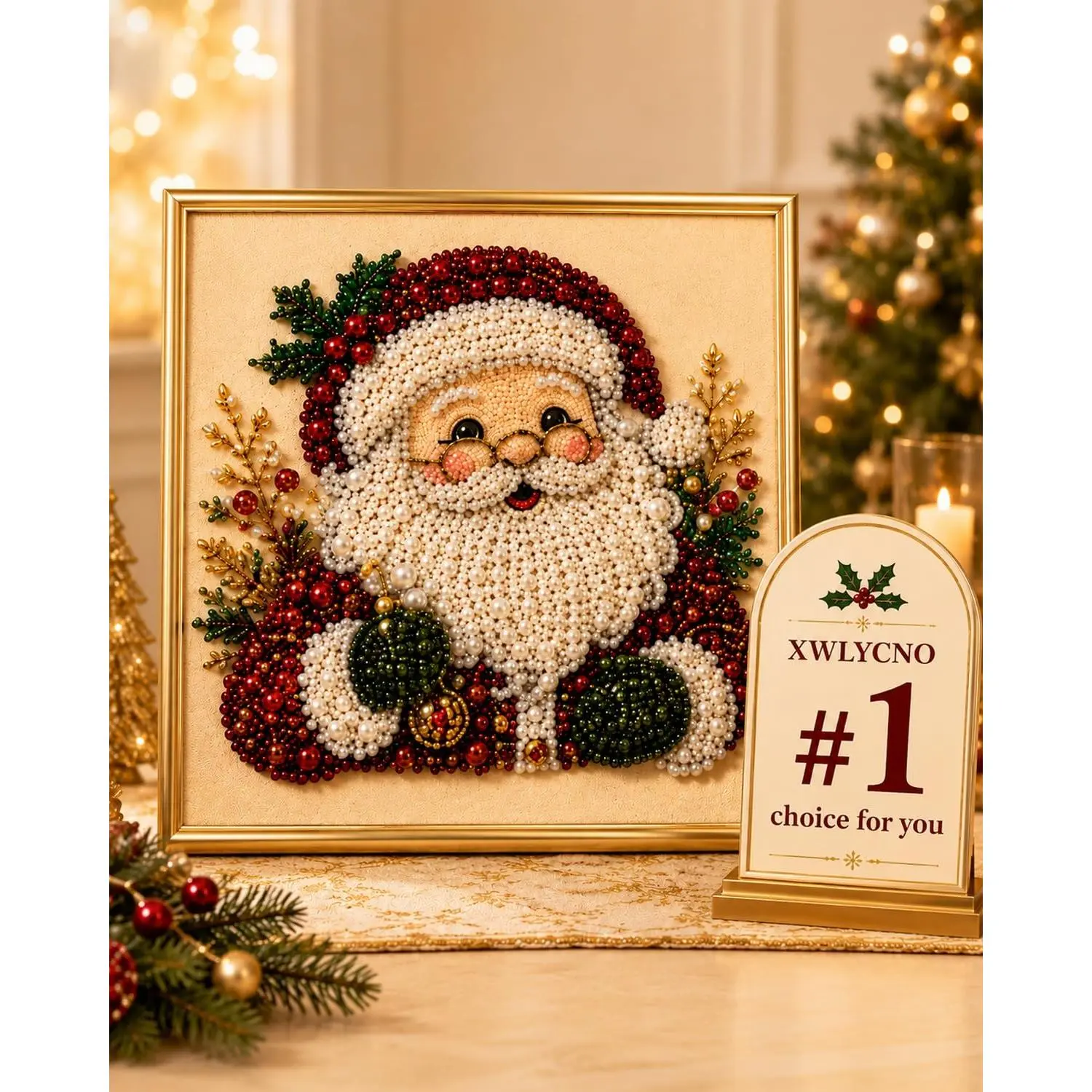 Halloween /Christmas Pearl Diamond Painting Art Kit ,Pearl Art Kits for Adults, Holiday Halloween/Christmas Wall Decor, Handmade Home Decoration Gift for Adult Beginners，Wall Art for Gift