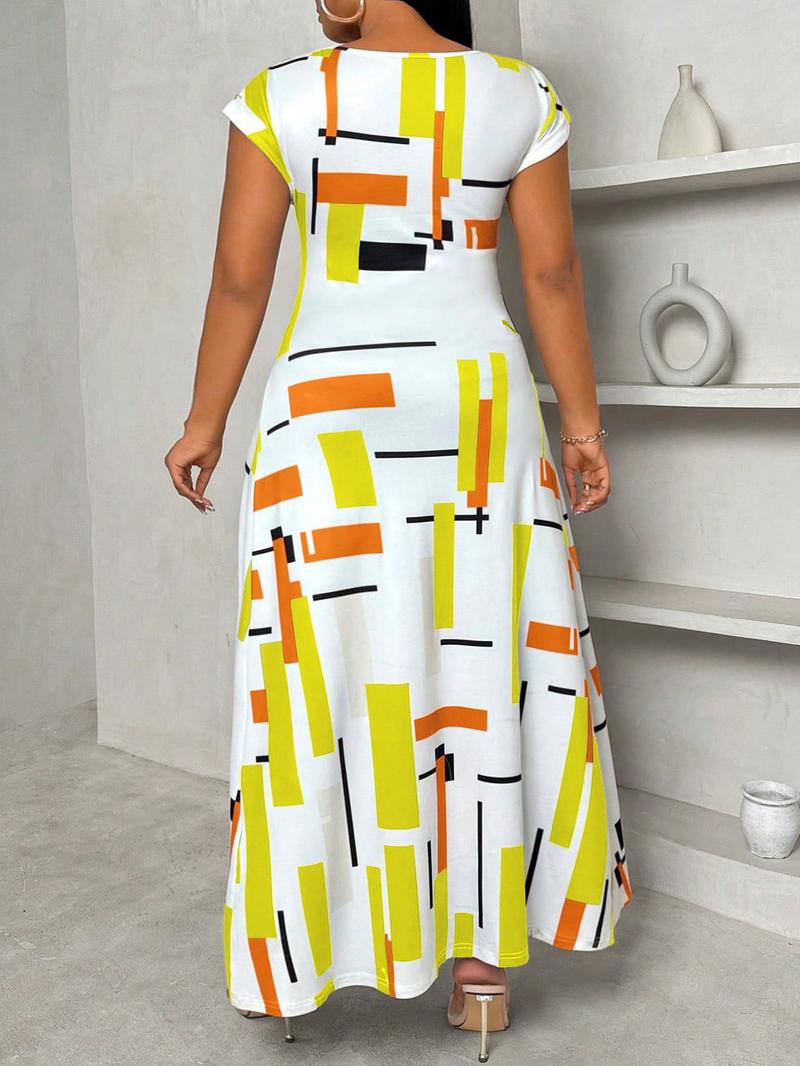 Plus Size Striped Print Round Neck Tee, Casual Long Sleeve Crew Neck T-shirt for Daily Wear, Women Plus Clothing for All Seasons,  Summer Clothes Women