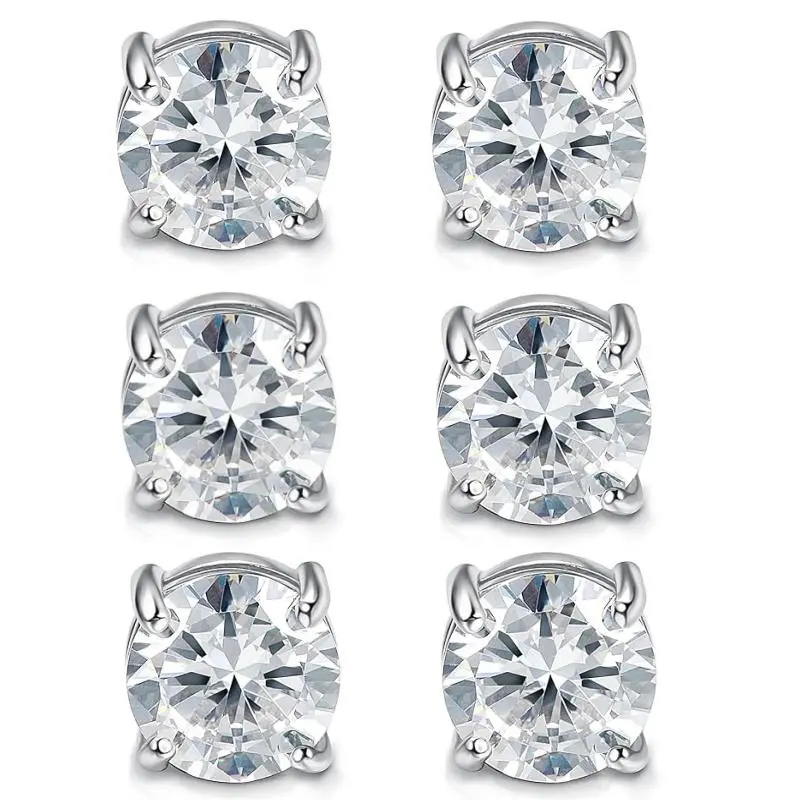 Magnetic Diamond Earrings for Men Women No Piercing Non Perforated Studs Anti-Allergy Fake Crystal Jewelry 6mm 8mm