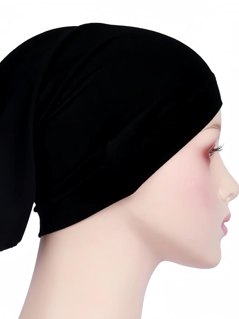 1 Piece Women's Minimalist Muslim Hijab Turban Cap, Elegant Solid Color Head Wrap Hat, Simple Style Clothes Accessories for Daily Use