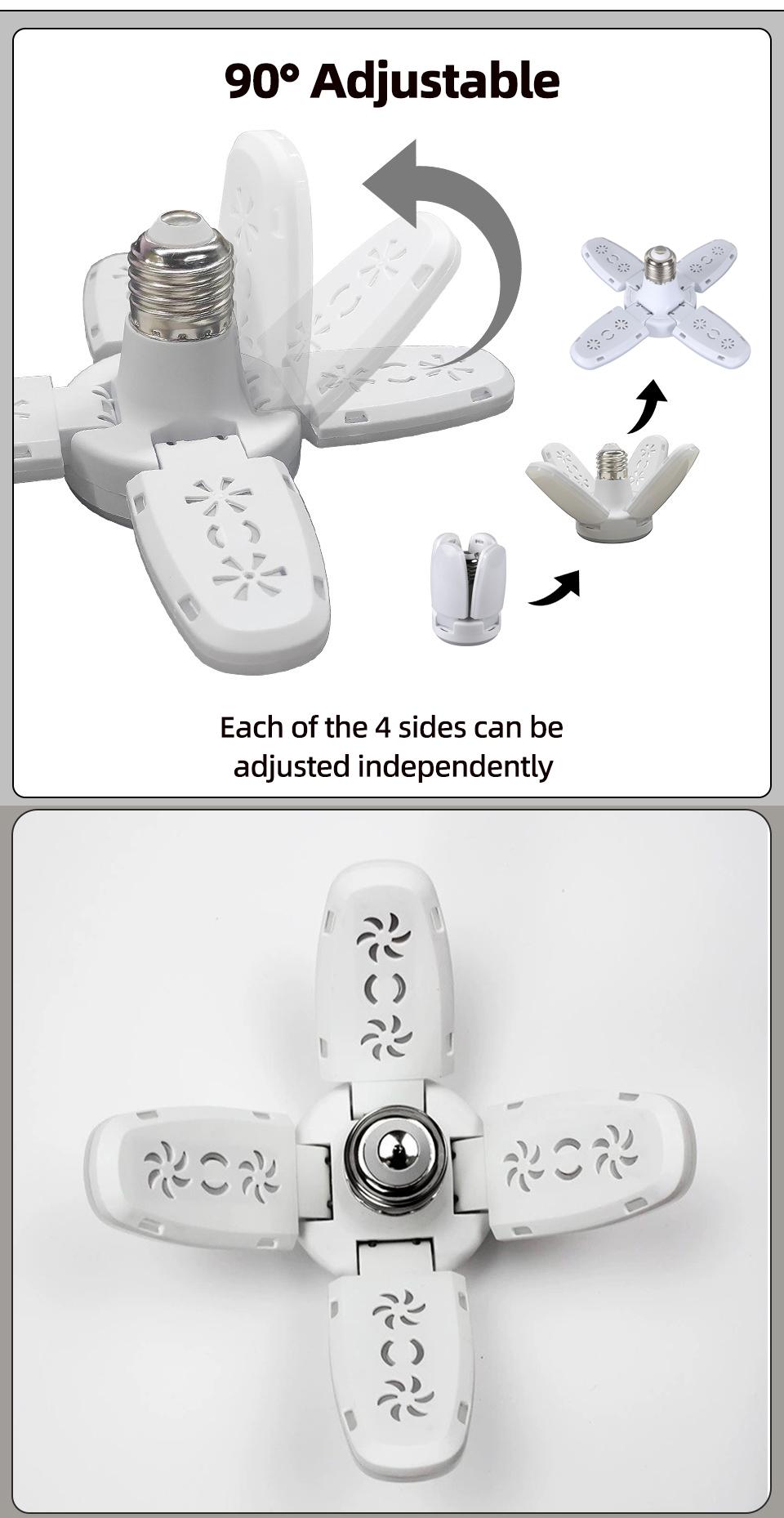 Fan Shape Foldable  LED  Deformation for Home Ceiling Lights Warehouse and Garage White Light
