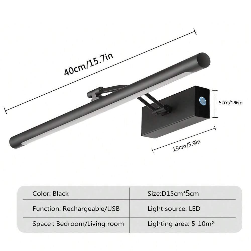 Wireless Wall Picture Light, Adjustable Brightness Art Lighting with Remote Control & Touch Switch, Battery Powered Gallery Lamp, Led Wall Light