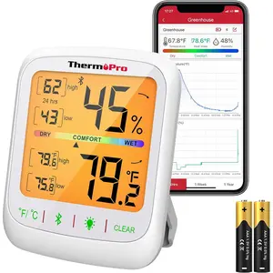 TP359  Hygrometer Thermometer, 260FT  Remote Temperature and Humidity , with Large Backlit LCD, Indoor Room Thermometer and Humidity Gauge, Max Min Records