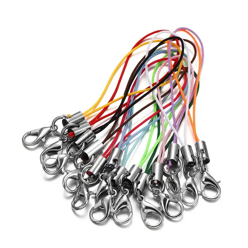 Small Thin Rope Lanyard for Phone, USB Flash Drive, Keys, Easy Detachable, Metal Lobster Clasp, DIY Bead Jewelry Kit
