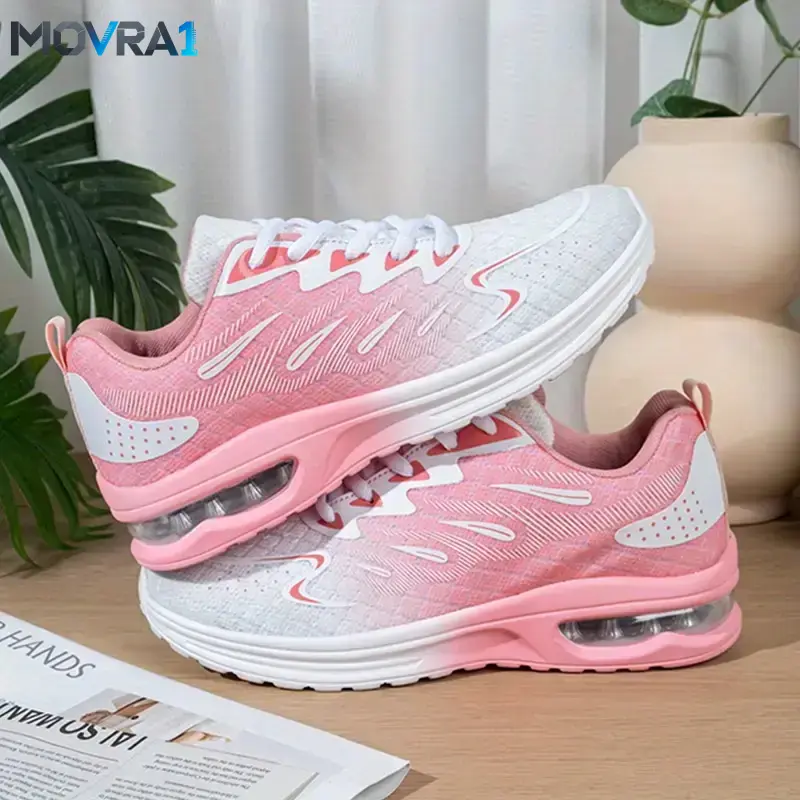MOVRA1 Women's Casual Mesh Sneakers with Air Cushion, Breathable Female Athletic Shoes with Arch Support and Non-Rubber Sole Casual Wear, Runner Athletic Shoe, Workouts, Comfortable Fit, All Seasons