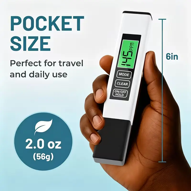 4 in 1 Digital TDS Water Tester, TDS EC Temperature Meter for Drinking Water, RO System, Aquarium, Pool, Hydroponics & Tap Water
