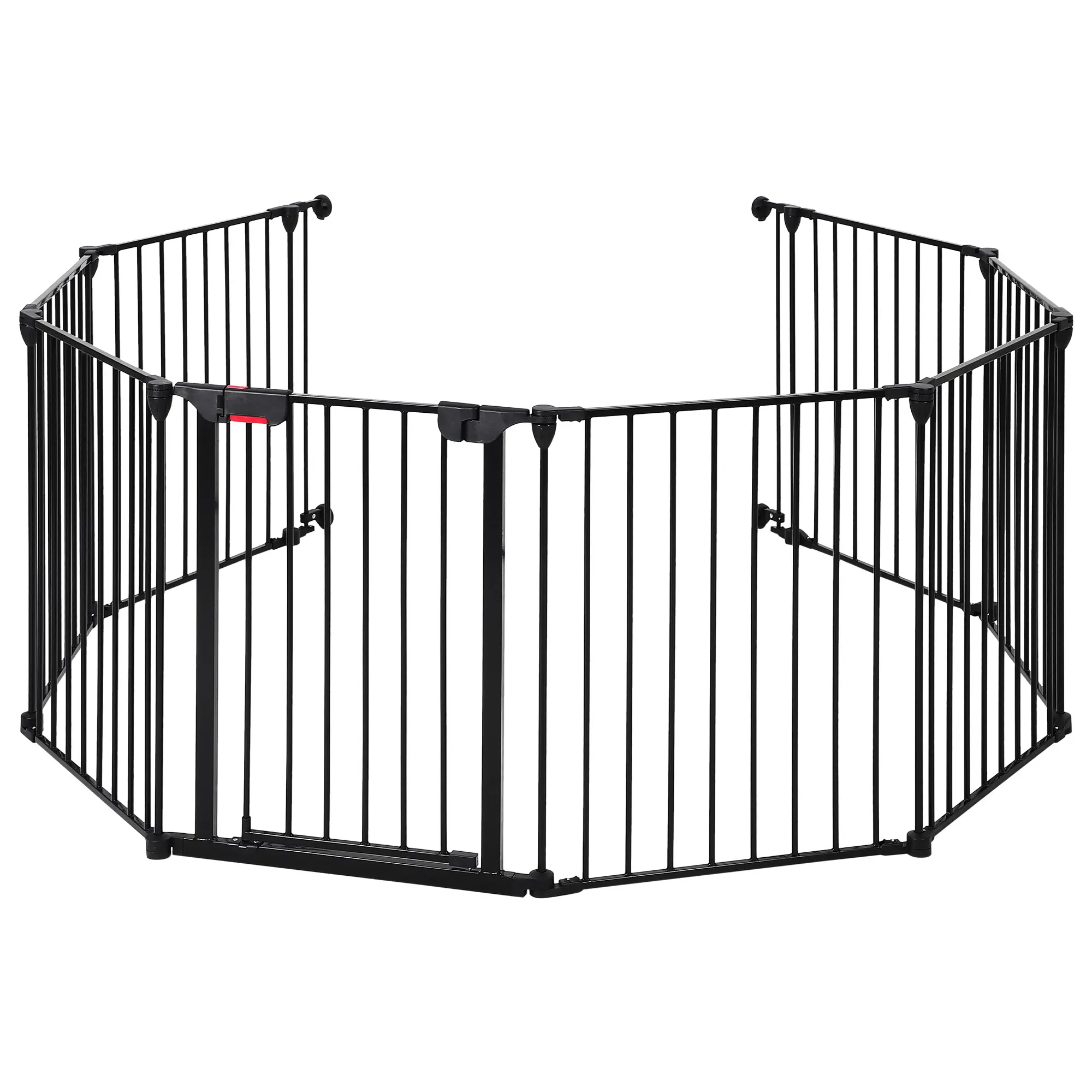 🐾 201" Heavy-Duty Folding Metal Dog Gate – Walk Through Door, Freestanding/Wall Mounted, No Assembly Puppy Barrier for Doorways, Stairs & Outdoor! ✨