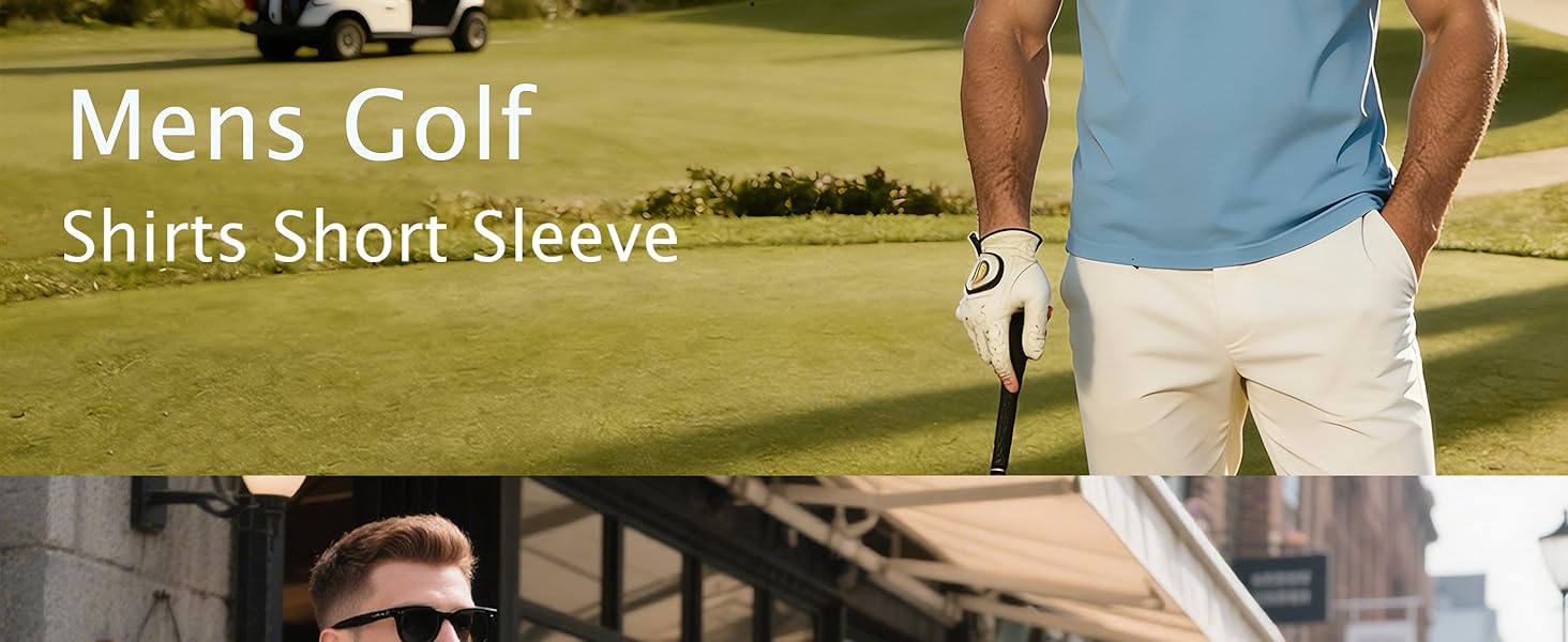 Polo Shirts for Men Casual Athletic Polos 3 Buttons Performance Business Golf Collared Shirts