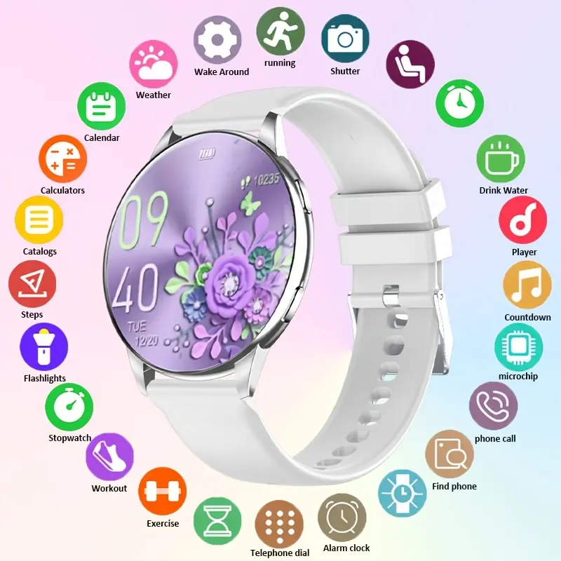 Men's Stylish Smartwatch - Wearable Device with HD Analog-Dig. Display, Multiple Modes, Wireless Calling, Message Notifications, Sedentary Reminder, Stopwatch, Calorie Tracking, Daily Activity Record for iOS/Android