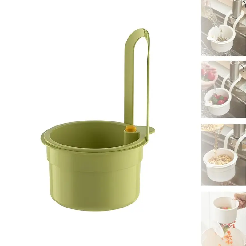 Kitchen Faucet Hanging Filter Net, Automatic Water Drain Basket, Food Fruit Vegetable Drainer, Food Colander Kitchenware, Sink Storage Rack, Home Kitchen ()