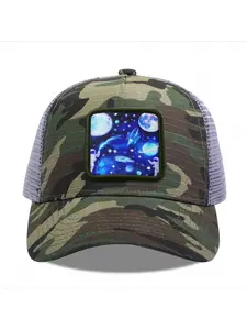 Astronauts Spaceship Planets Camouflage Mesh Baseball Cap for Men & Women - Adjustable Snapback Trucker Hat, Breathable Back for Hiking, Fishing, Camping, Golf & Casual Outdoor Attire Camouflage Random