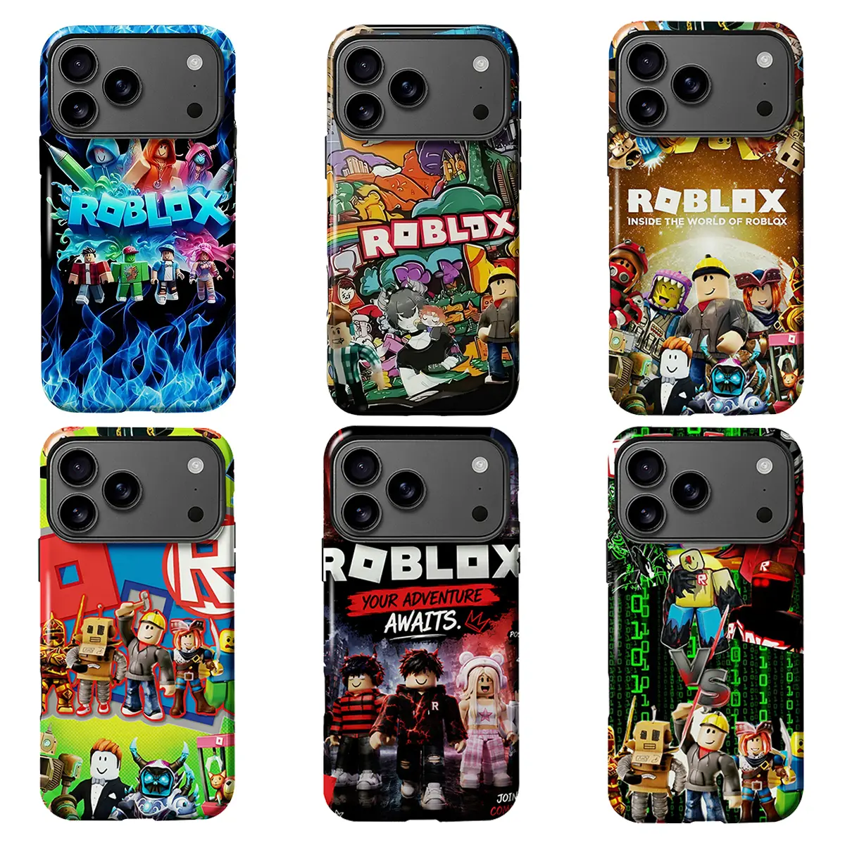 Roblox Blue Flame Graffiti Style Silicone Phone Case Shell, Durable Protection Accessory for Trendy Gamers, Shock-Absorbing, Anti-Drop, Lightweight, Compatible with iPhone 17/16/15/14/13/12/11 Pro Max/Plus & Samsung Galaxy S21-S26, Accessories