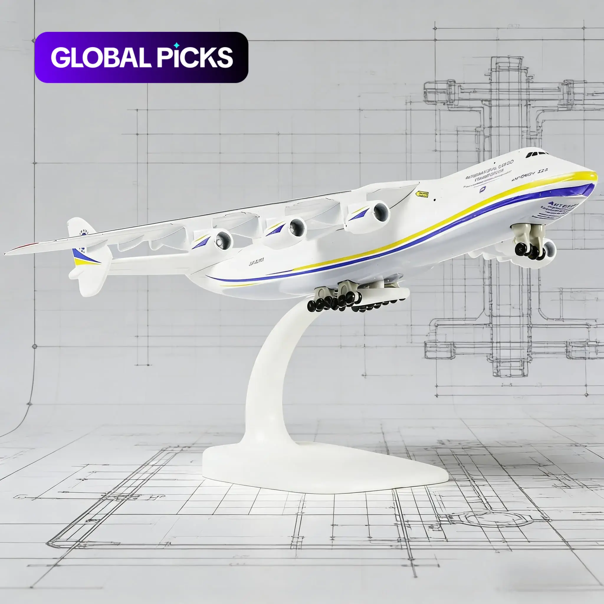 1:400 Scale An-225 Dream Transporter Prototype Aviation Model, Metal & Plastic Composite Material, Collectible Historical Value, Ideal Gift