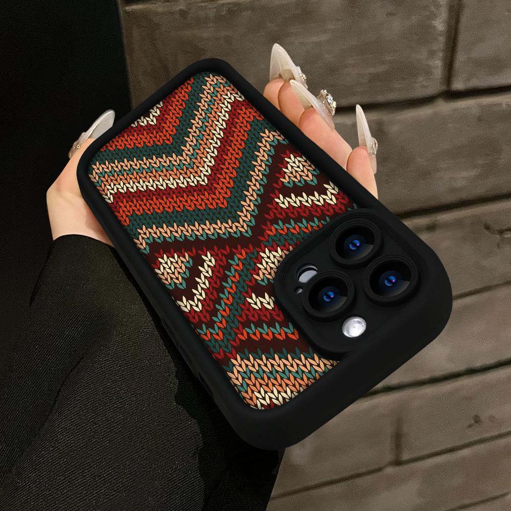 Vibrant Chevron - Knitted Design TPU Phone Cover, Impact-Resistant And Drop-Proof Case, Perfect Birthday Or Holiday Present for Both Men And Women for iPhone 17 E Air Pro ProMax iPhone16 15 14 Plus 13 12 Mini 11 X XS XR