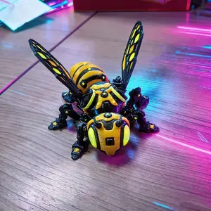 Model A Bee 3D Printer, Mechanical Bee, Cyberpunk Style, Movable Joints, Detachable Wings, Creative Ornament
