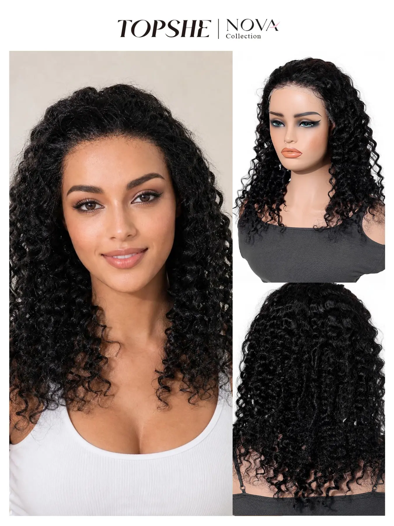 100% Real Human Hair 13x4 HD Lace Front Wig, Natural Tight Curly, Glueless, Pre Plucked, Soft Silky, No Shedding, Beginner Friendly