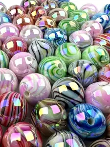 60-piece mix of acrylic beads, 8mm colorful patterned beads, perfect for jewelry making, trendy beading, and crafts, DIY Beads
