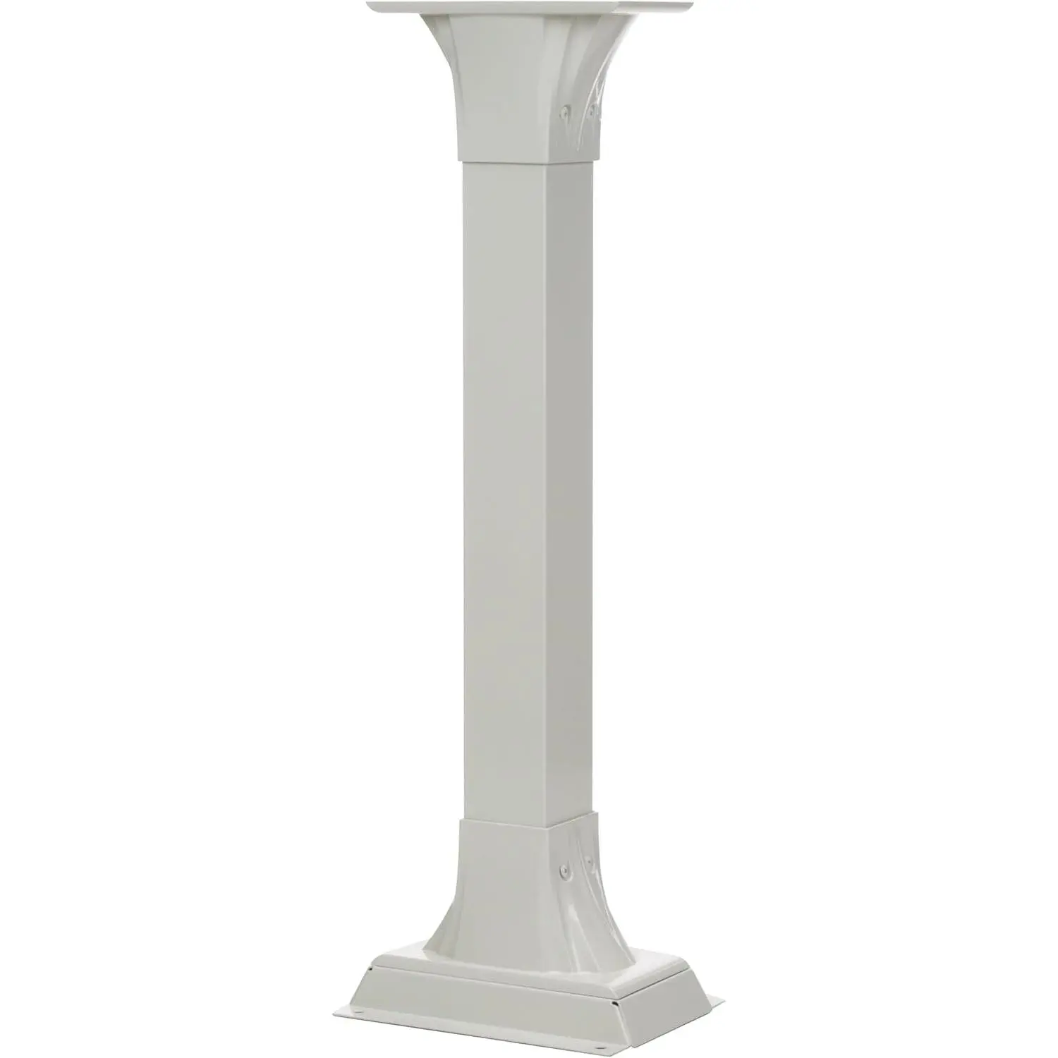 Callaway Cast Aluminum Mailbox Post, White | Heavy-duty post with weather-resistant outdoor build and a powder-coat finish.