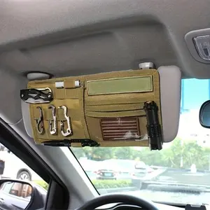 Multi-Pocket Car Sun Visor Storage Bag with Non-Slip Clip, Durable Car Interior Organizer for Sunglasses, Phone, Cards, Tickets, Car Interior Organizers