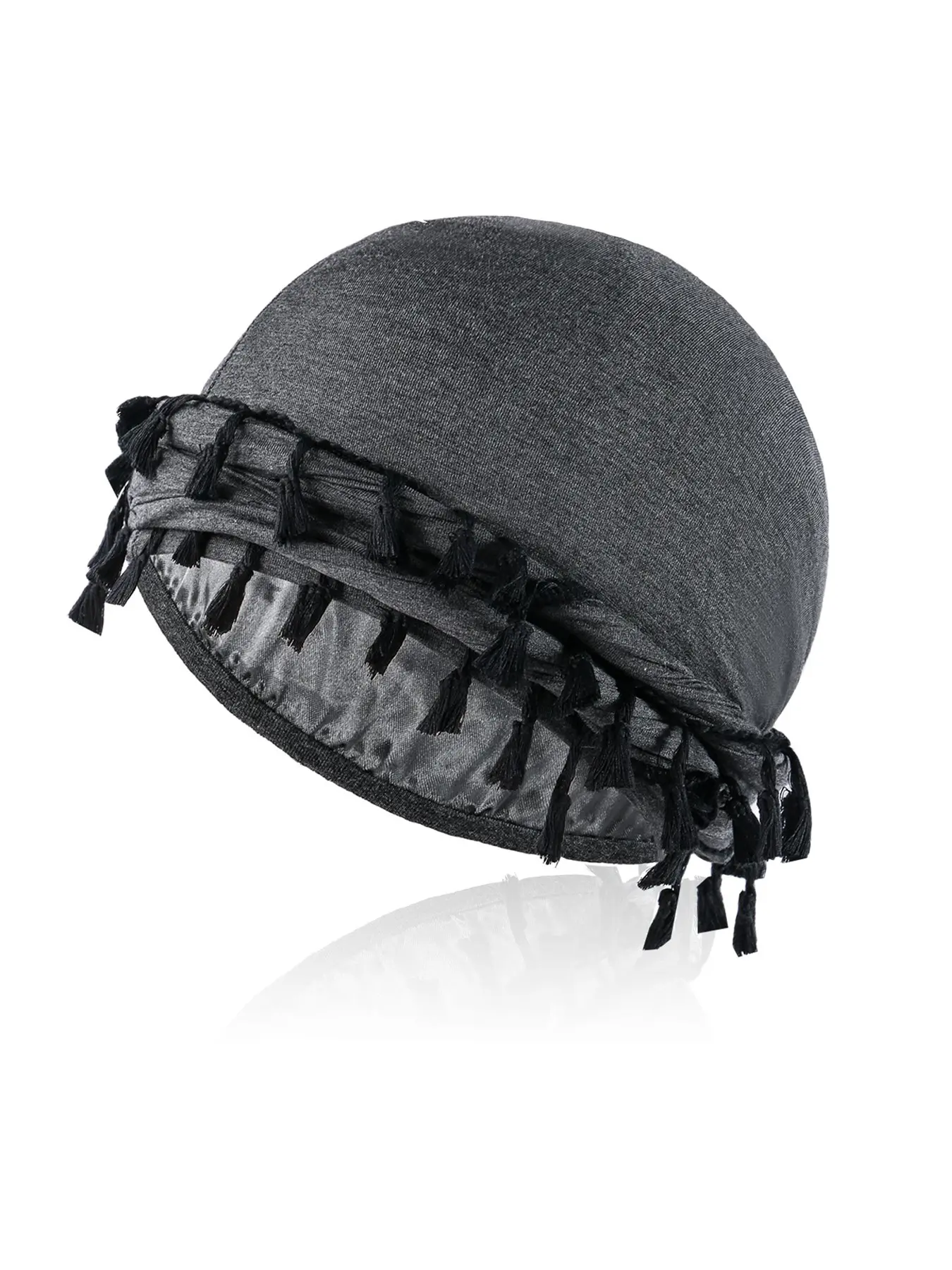 Vintage Tassel Men's Headscarf, Elastic Satin Headband with Straps, Lightweight and Breathable, Ideal for Running and Fitness, Stylish Vintage
