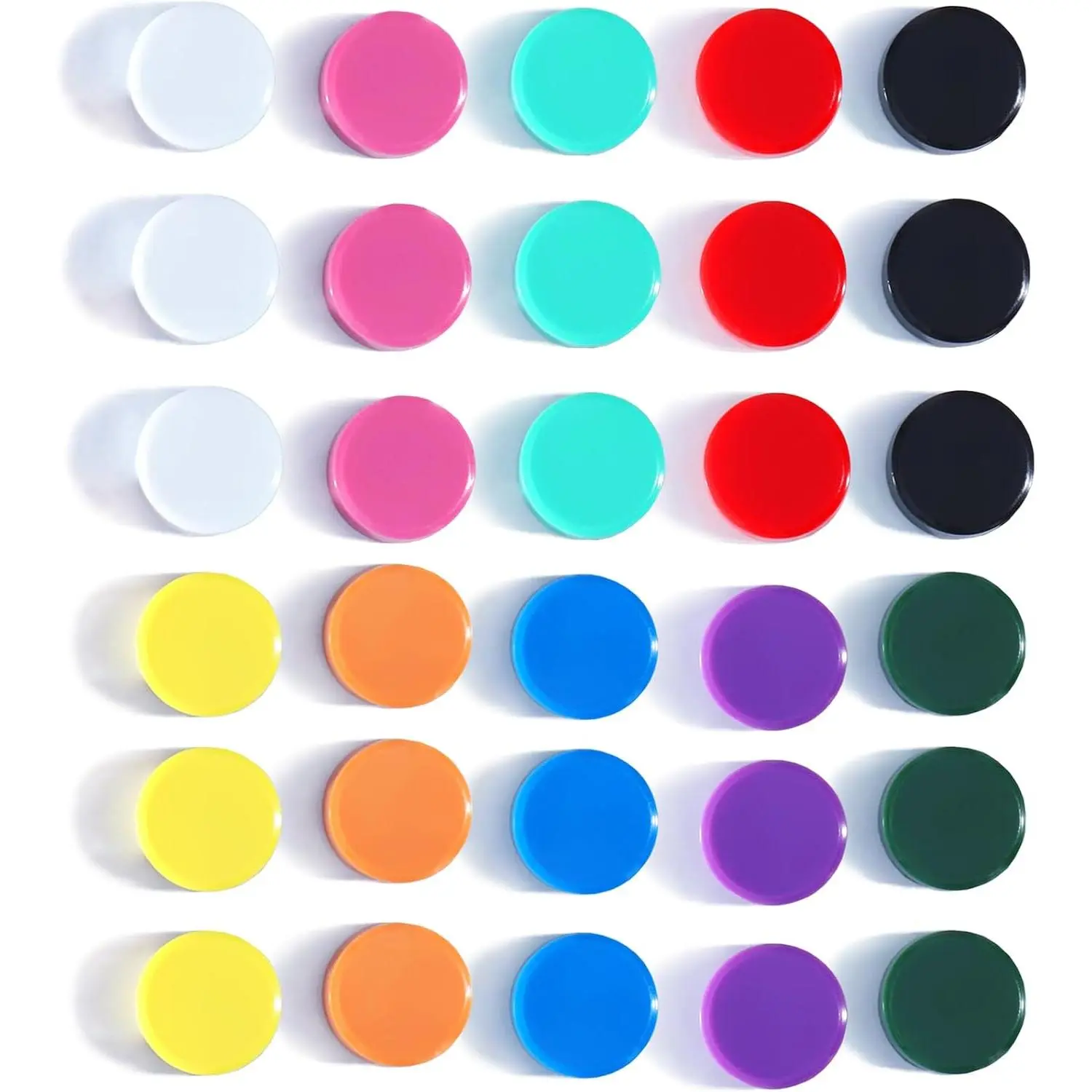 Cute Colorful Fridge Magnets - 30PCS, 10 Colors, 2cm Mini Round Heavy-Duty Magnets for Whiteboard, Everyday Organization Tools