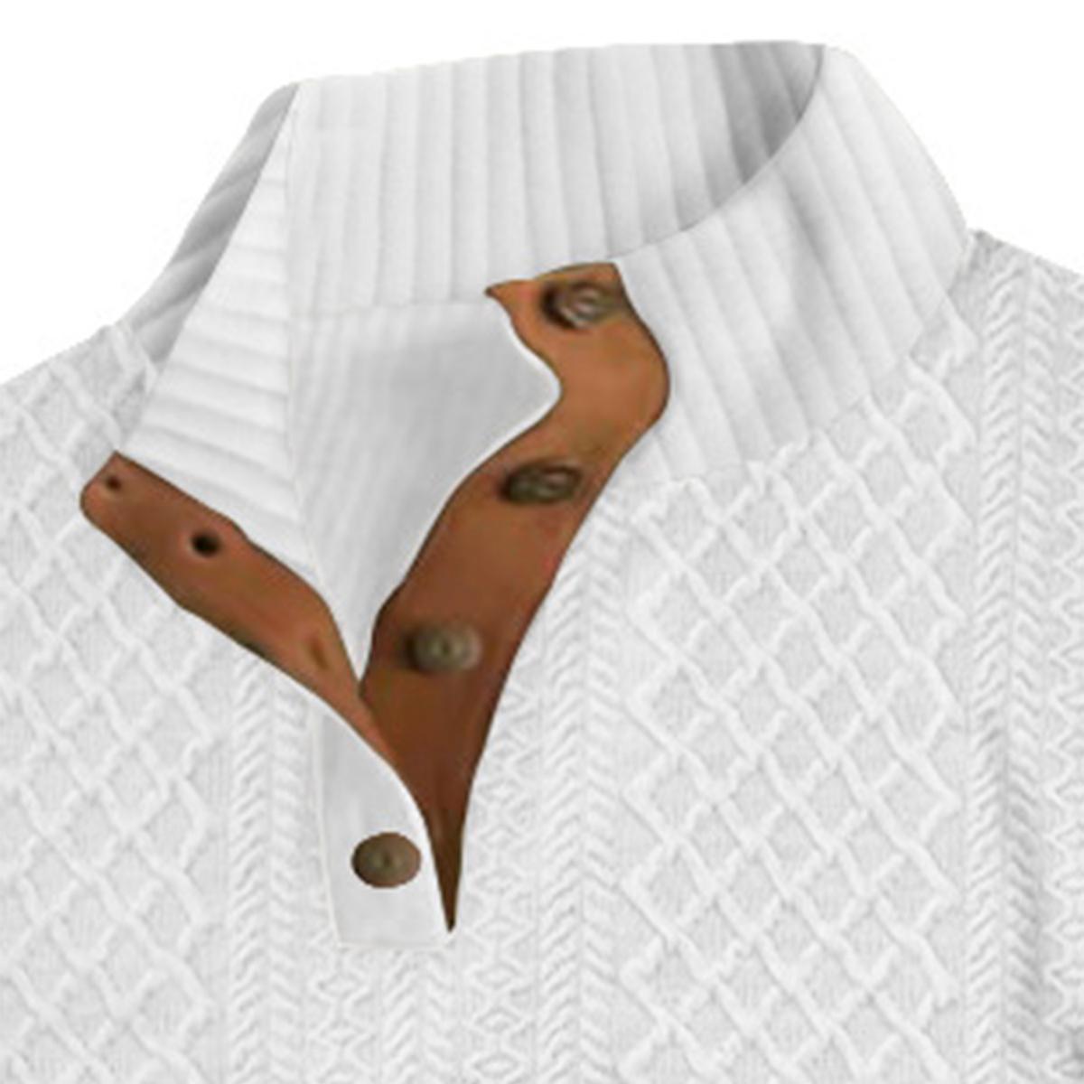 Trendsetting Men's Textured Pullover with Dynamic Splicing Details and a Complex Knit Pattern for Fashion-Forward Style