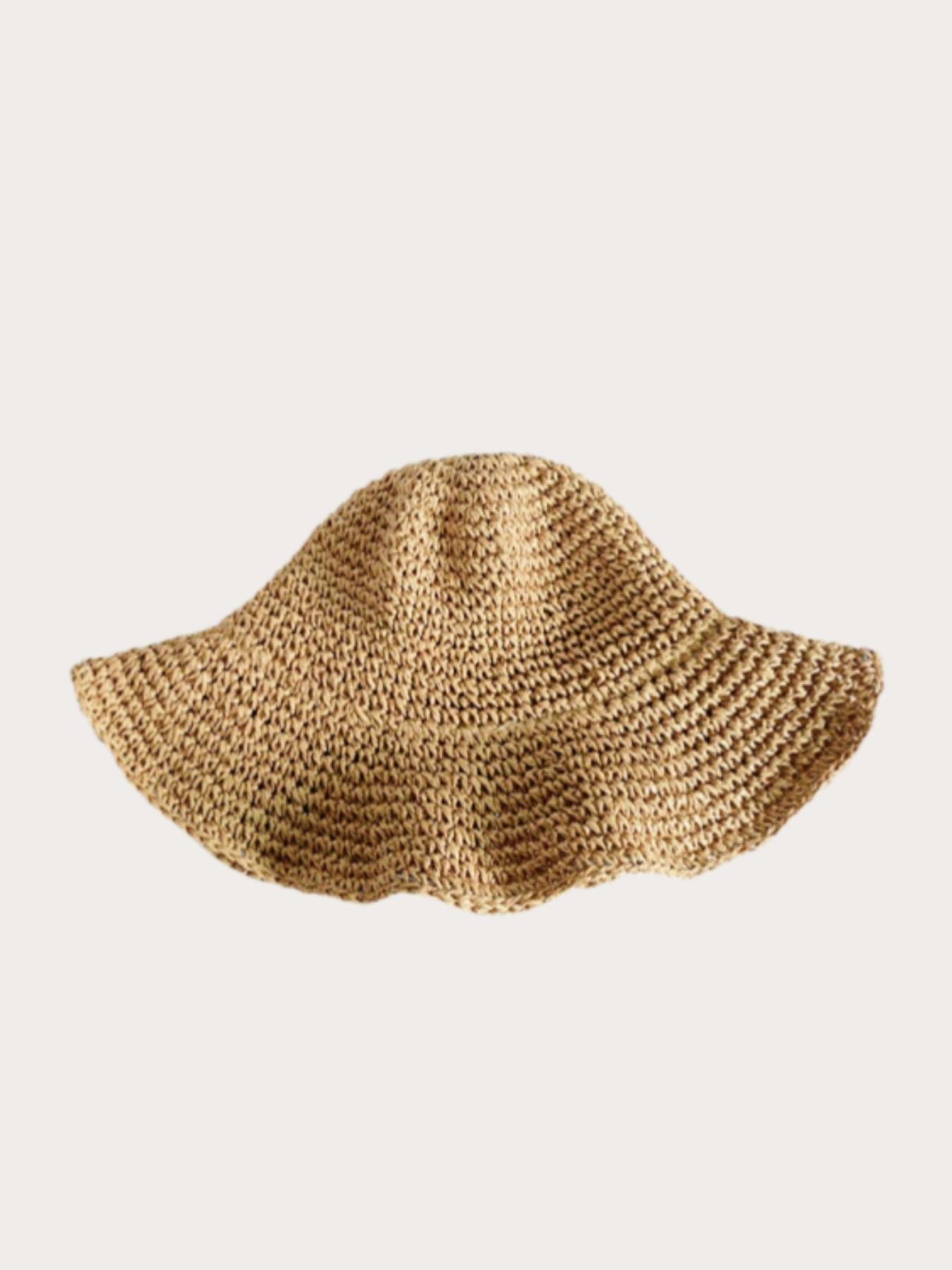 Women's Solid Color Straw Hat, Casual Outdoor Sun Protection Hat for Women & Girls, Fashion Accessories for Traveling & Beach Vacation