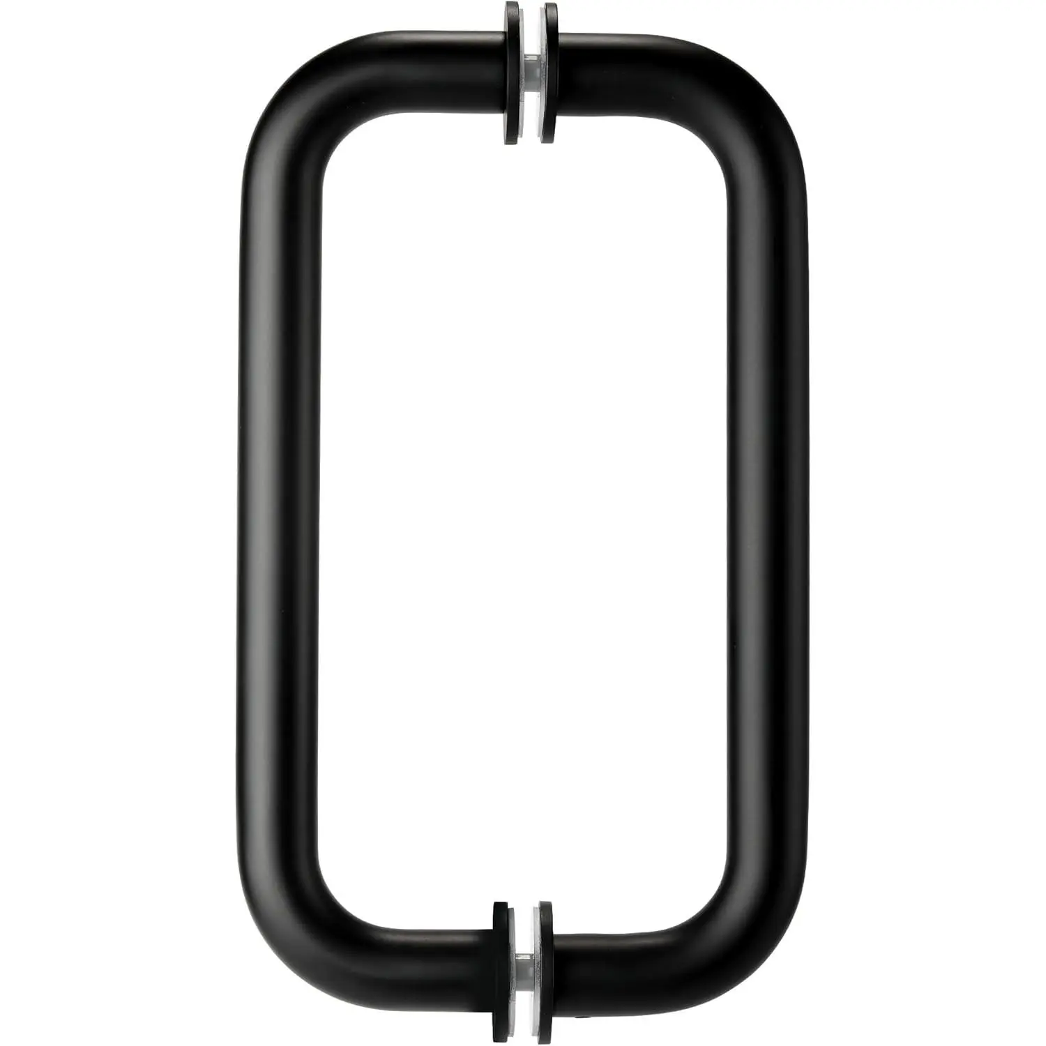 Matte Black 304 Stainless Steel Glass Shower Door Handle, 8in Center to Center, 1/4"-1/2" Glass Compatible, Secure Mount with Hidden Screw