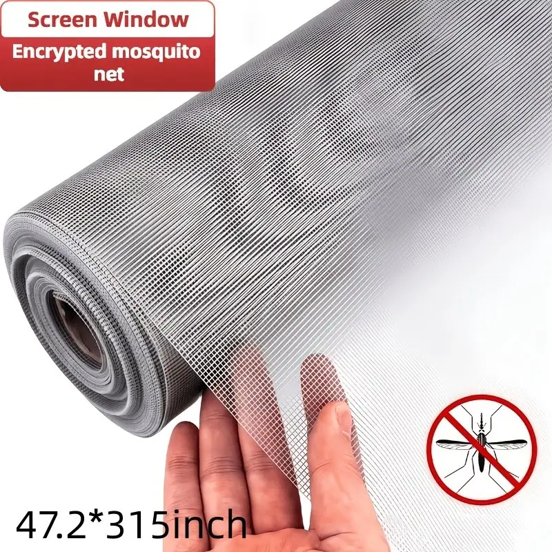Large Mesh Mosquito Barrier, 47.24x315 Inches, Prevents Bugs and Insects, Breathable Ventilation, Suitable for Windows, Doors, Balconies