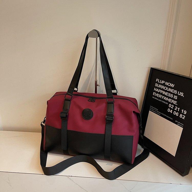 Portable travel bag with pull rod, unisex, lightweight sports yoga bag, crossbody casual carry-on storage bag