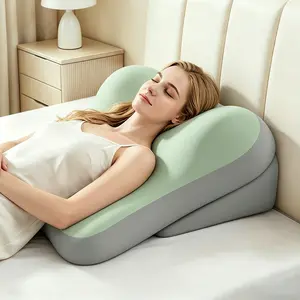 Ergonomic Memory Foam Pillow Set, Adjustable Padded Backrest for Reading, Split Support Pillows for Bed & Sitting, Anti-Slip Lumbar & Neck Pad