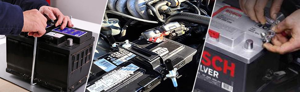 Adjustable Battery Hold Down, Universal Battery Adjustable Crossbar with L Bolt Battery Tie Down Holder For Cars,SUVs (Bolt Length 27cm/10.63inches)