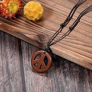 Adjustable 6Pcs Long Pendant Necklaces for Women Boho Vintage Wood Fall Sweater Necklaces Set Statement Feather Dragonfly Peace Sign Y Necklace Hippie Handmade Fashion Jewelry Accessories