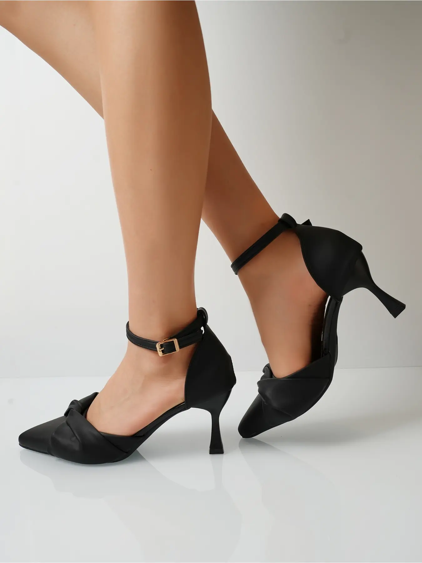 Women's Twisted Pointed Toe Ankle Strap Stiletto Heels, Hollow Out Multi-Scene Commuter Shoes