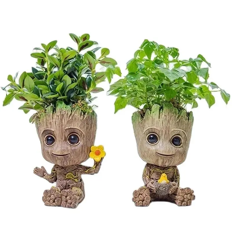 Cartoon Groot Tree Man Figurines - 5CM Miniature Plant Decor, Gifts for Room Decor, Home Office Desktop Display Crafts Ornaments